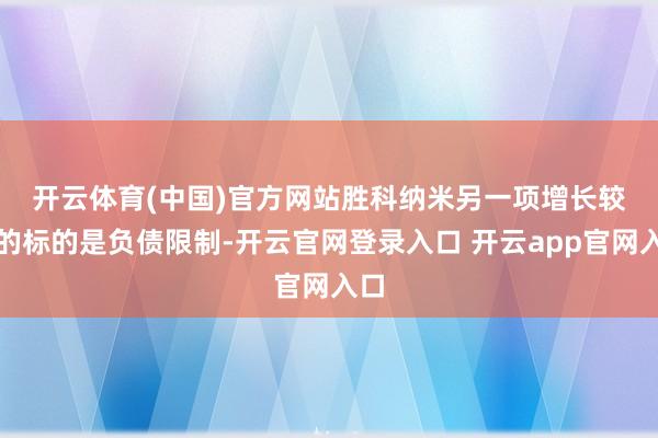 开云体育(中国)官方网站　　胜科纳米另一项增长较快的标的是负债限制-开云官网登录入口 开云app官网入口